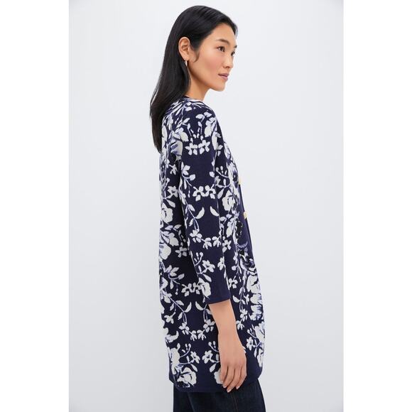 TUCKERNUCK Indigo Reflection Knit Jacquard Liv Cardigan Size XS NWT - Picture 5 of 8